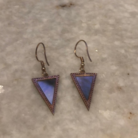 Rose gold drop stone earrings - Picture 5 of 6